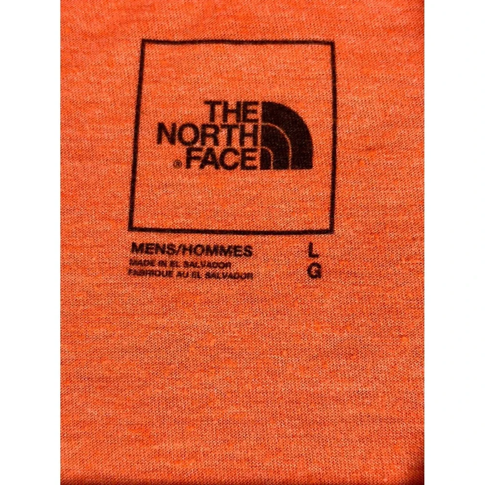 The North Face T Shirt Mens Large Orange Half Dome Logo Print Cotton Crew Neck